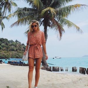 Faithfull The Brand Pink Floral Romper